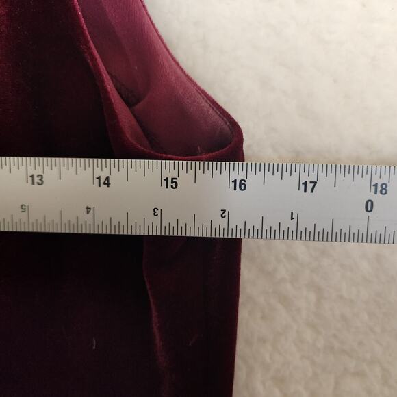 Vintage Alex Evenings Velvet Cami Top Small Maroon Sequin Fairygrunge Whimsigoth - Picture 7 of 8